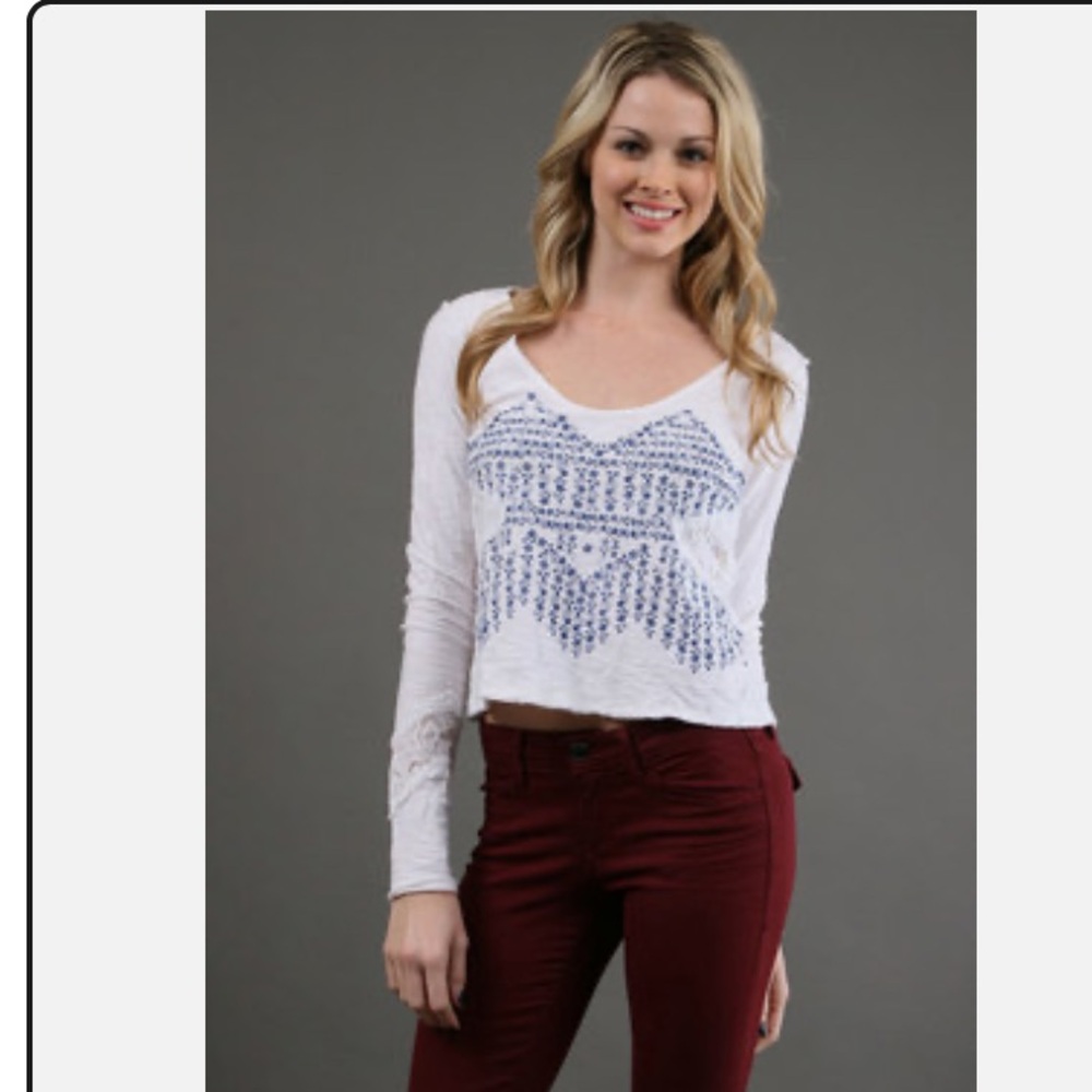 Free People We The Free Floral and Lace Top - Picture 6 of 9